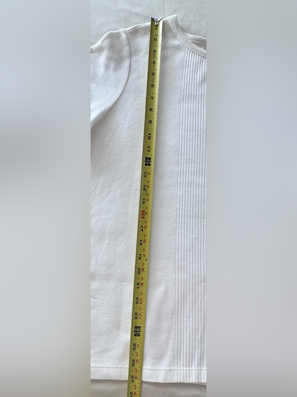Essentials White Ribbed Panel Short-Sleeve Tee - Picture 8 of 8